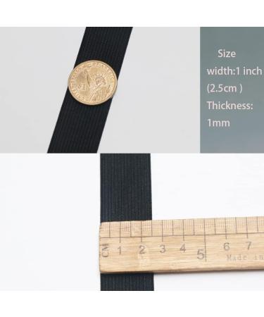 1'' Black Wide Knit Elastic Spool - 40 Yards | Heavy Stretchy Band for DIY Sewing Craft | High Elasticity Knit Band - 1 25mm Black - Buy Online on SooperMarket.com