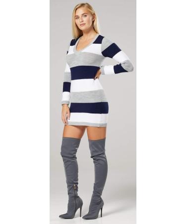 Happy Mama Maternity Stretch Knit Colour Block Jumper Dress - Navy - Size 16-18 - Buy Online on SooperMarket.com