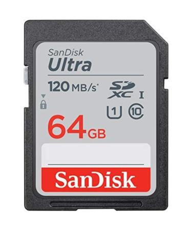 SanDisk 64GB Ultra SDXC UHS-I Memory Card - 120MB/s, C10, U1, Full HD, SD Card - SDSDUN4-064G-GN6IN Memory Card Only 64GB