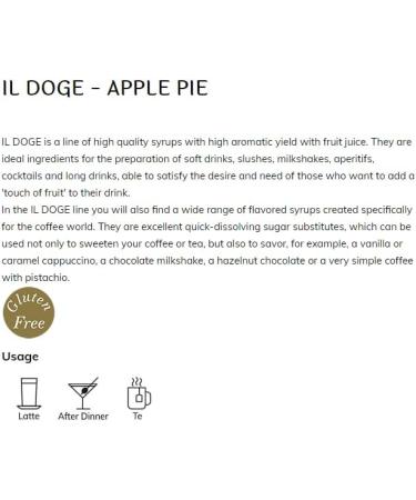 BARMAN IL DOGE Apple Pie Syrup 70cl - Buy Online on SooperMarket.com