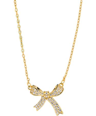OralGos Delicate Butterfly Necklace with Rhinestone Bow - Stylish Gold Color Accessory for Women & Girls - International Shipping Available - Buy Online on SooperMarket.com