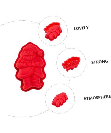 BIUDECO Christmas Cake Mould 2 Pcs Baking Mold Silicone Molds Santa Claus Silicone Mold Dessert Making Mold Christmas Bakeware 18.2X11.5X3CM As Shown - Buy Online on SooperMarket.com