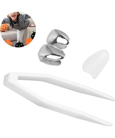 Fake Gold Teeth Grills For Your Teeth Plating Teeth Brace Fashionable Metal Teeth Decoration Jewelry For Halloween Party (Silver) - Buy Online on SooperMarket.com