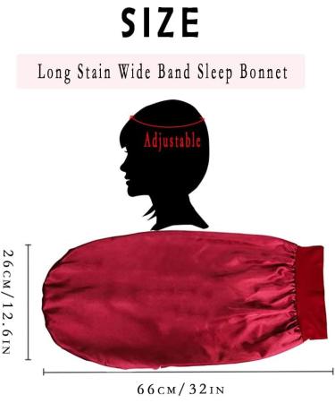 Buy Ladaypoa Long Satin Sleeping Cap | 2-Piece Extra Large Sleeping Hats for Women - Black & Red Perfect for Long Braids - Buy Online on SooperMarket.com