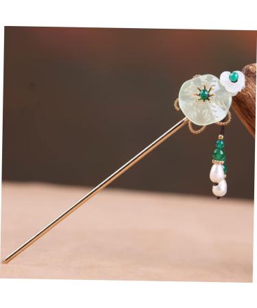 Mikinona Antique Hairpin Green Hair Clips Hanfu Girls Headwear Green Vintage Hairpin Chinese Handmade Hair Accessories Retro Chinese Stylish Clips Retro Hair Pin Copper Bride Walk - Buy Online on SooperMarket.com