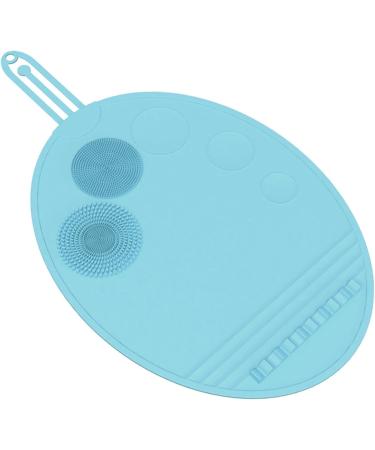Harilla Brush Cleaning Mat Silicone Makeup Brush Cleaning Mat Lightweight Multipurppose Scrubber Mat for All Brushes blue - Buy Online on SooperMarket.com