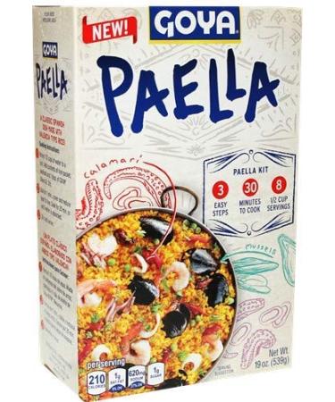 Goya Paella Valenciana Yellow Rice & Seafood Dinner 19 Oz (Pack of 4)