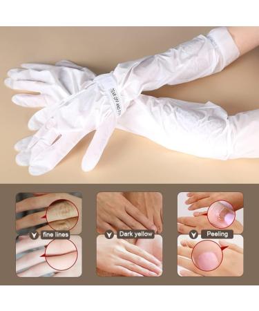 Extra Long Moisturizing Hand Mask Spa Gloves - Whitening & Nourishing 55cm - Vitamin E, Aloe Vera, Shea Butter - Exfoliating for Sensitive/Dry Skin - Buy Online on SooperMarket.com