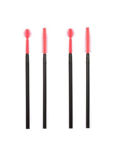 100PCS Silicone Disposable Eyelash Brush/Curl Comb Mascara Wands Applicator Extension Eyebrow Eyelash Spoolers Makeup Cosmetic Tool (Ball Shape and Tower Shape)