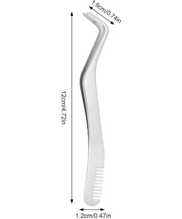 Eyelash Tweezers for Extensions | Stainless Steel Eyeline Tweezers with Comb | Professional Silver Tools for Artificial Eyelashes - Buy Online on SooperMarket.com