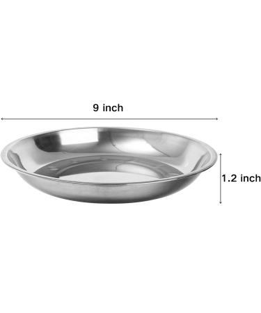 TOPZEA 10 Pack Stainless Steel Round Plates 9 Inch - Ideal for Camping, Outdoor Picnics, Hiking, and BBQ - Durable Dinner Plates for Home and Canteen Use - Buy Online on SooperMarket.com