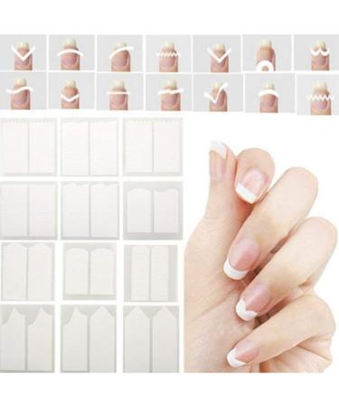 1Sheet French Nail Stickers Manicure Nail Art Stencils Nail Art Sticker 3-in-1 Guide Stickers Self-adhesive Sticker Tips For Manicure DIY Nail Art Tools - Buy Online on SooperMarket.com