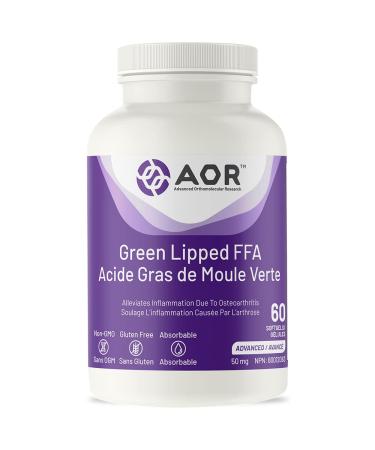 AOR - Green Lipped FFA 50mg 60 Softgels - Green Lipped Mussel for Inflammation Relief Joint Support and Osteoarthritis Pain Relief - Omega 3 Fatty Acid Supplement - Anti Inflammation Supplement
