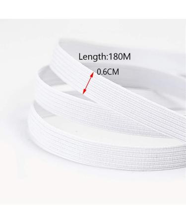 200 Yards 1/4 Inch White Braided Elastic Band for Sewing - Heavy Stretch Knit Cord for Crafts, DIY Jewelry, Bedspread Cuff - 6mm Elastic Rope - Buy Online on SooperMarket.com
