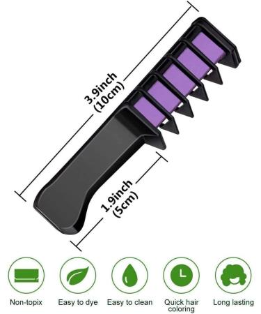 6 Colors Hair Chalk Combs for Girls Gifts Temporary Hair Color Chalk Comb Set Popular Chalks on Birthday Cosplay Halloween Party Washable Hair Chalk Pens for Girls Kids Adults - Buy Online on SooperMarket.com
