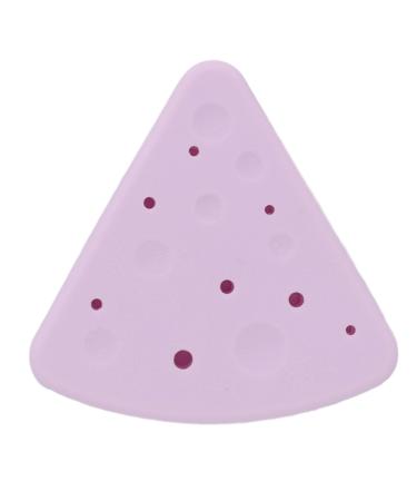 TYTOGE Portable Triangle Powder Puff Storage Box Double Sided Vent Breathable Silicone Makeup Sponge Holder for Home and Travel (Light Purple)