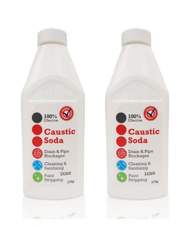Tara Powerful Caustic Soda Drain Cleaner (750g) - 375g x 2 Bottles | Effective Clog Remover Industrial Strength Formula Fast Action.
