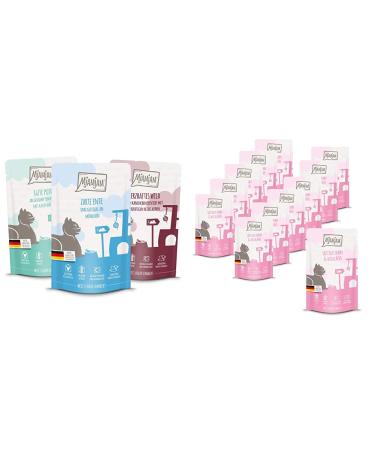 Mjamjam Mix package II -12 x 125 g 1 -pack (1 x 1.5 kilograms) & premium wet feed for cats - juicy chicken and wild salmon 12 -pack (12 x 125 g) bundle with wet feed chicken and wild salmon