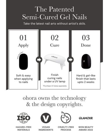 ohora Semi Cured Gel Nail Strips (N Blueberry Jam) - Salon-Quality, Long Lasting & Easy to Apply - Purple - Buy Online on SooperMarket.com