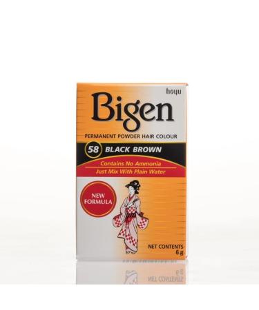 #58 Black Brown Bigen Permanent Powder - 3 Pack Black 0.21 Ounce (Pack of 3)