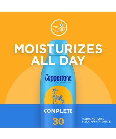 Coppertone Complete SPF 30 Sunscreen Spray 5.5 Oz Pack of 3 | Lightweight & Moisturizing | Water Resistant SPF 30 - Buy Online on SooperMarket.com