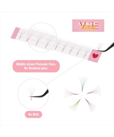 VNE Mixed Colorful Lash Extensions - Premade Volume & Mega Volume Fans | 6D C Curl | Pink Red Yellow Green Orange Purple Blue Brown - Shop Internationally - Buy Online on SooperMarket.com