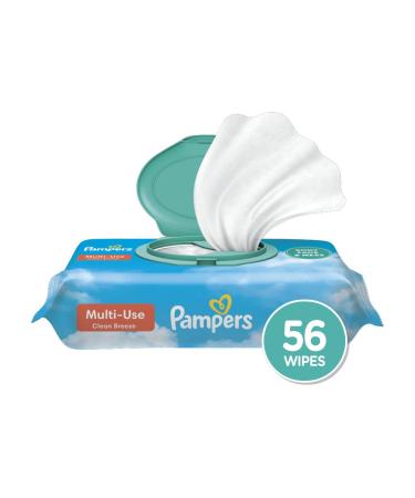 Pampers Baby Wipes Multi-Use Clean Breeze 1X Pop-Top 56 Count, Packaging May Vary Fresh Bloom Scent 56 Count