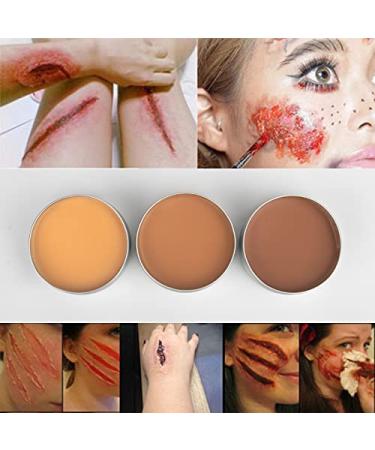 VERONNI 6PCS SFX Makeup Kit - Halloween Face Body Paint Oil with Special Effects Wound Scar Wax, Fake Scab Blood, Brushes, Sponge - Buy Online on SooperMarket.com