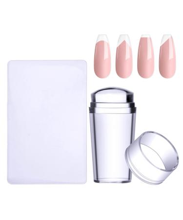 HJ-NAT074-2 SET French silicone transparent nail art stamp set Everding for manicure stamp template stamp scrap 2 pieces 2 pieces (1 piece)