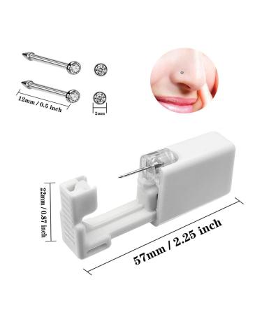 SLVIEKAE Nose Pierce Kit: Disposable Nose Piercing Gun with 24 Multicolor Studs - Buy Online on SooperMarket.com