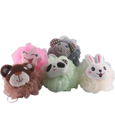 Angoily 5pcs Luffa Sponges - Exfoliating Body Scrubber Puff for Bath & Shower | Loofah Massage Ball Pouf - Buy Online on SooperMarket.com