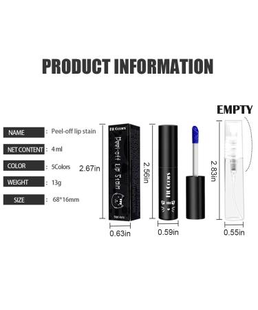 Peel and Reveal Lip Stain Kit - 5 Colors | Long Lasting Lip Tint Set | Waterproof Liquid Lipstick | Non-Stick Cup Formula | Includes 5ML Spray Bottle - Buy Online on SooperMarket.com