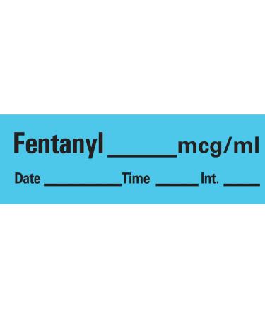 PDC an-7 Anesthesia Removable Tape with Date Time & Initial Fentanyl Mg/Ml 1/2 Width 500 Length 333 Imprints Blue
