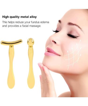 Metal Eye Cream Applicator Stick and Mini Spoon Spatula Set - Zinc Alloy Makeup Tool for Facial Massage and Cream Application (Gold) - Buy Online on SooperMarket.com
