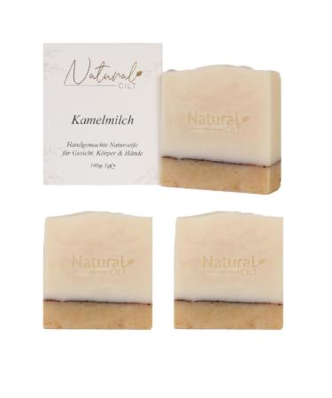 3x natural cilt camel milk soap - 100% natural soap - without questionable ingredients - certified - handmade - shower soap for all skin types - shower gel - natural food metics camel milk 100 g (3 -pack)