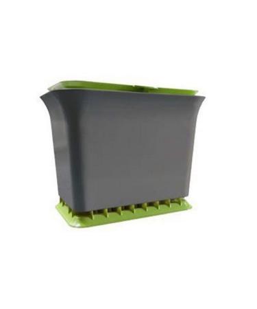 Full Circle Fresh Air Odor-Free Kitchen Compost Bin, Green Slate Bin Green Slate