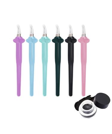 Silicone Eyeliner Brush with Eyeliner Cream Set - Reusable Eye Liner Tool Waterproof Easy to Operate Makeup Aid Tool (Dark Green)