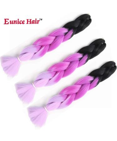 6 Packs Eunice Jumbo Hair Extensions - Colorful Kanekalon Ombre 2Tone 61cm for Crochet Box Braids - Disory - Buy Online on SooperMarket.com