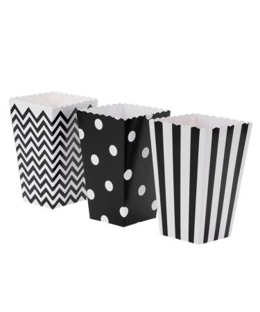 HOMSFOU 48pcs Popcorn Carton Party Bag Gift Bag Party Candy Cartons Candy Bar Bag Candy Buffet Bags Candy Bag European and American 1 count (Pack of 1) Black