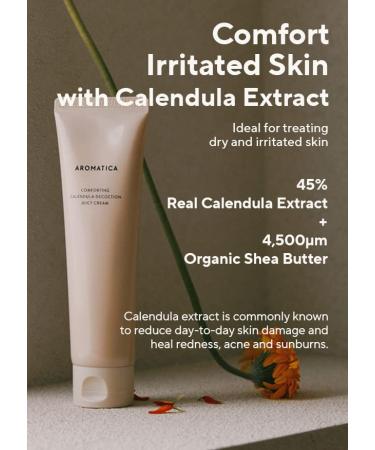 AROMATICA Calendula Juicy Cream - Vegan Moisturizer with 48% Calendula Extract for Soft Hydration | Ideal for Sensitive to Normal Skin Types | For Itchy and Rough Skin - 02 Calendula - Buy Online on SooperMarket.com