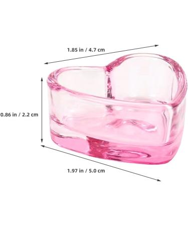 minkissy Nail Dappen Cup Heart Shape Dappen Dish Cups Acrylic Nail Dish Bowl Monomer Dish Glass Decorative Nail Brush Cup Manicure Tool Supply Pink - Buy Online on SooperMarket.com