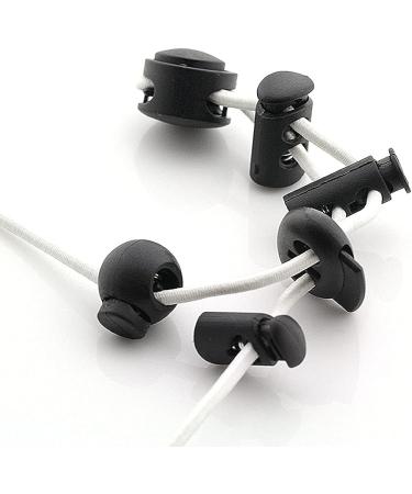 YAUENDE 45 Pcs Plastic Cord Locks - End Spring Stopper for Drawstrings, Bags, Masks & Clothing - Black - Buy Online on SooperMarket.com