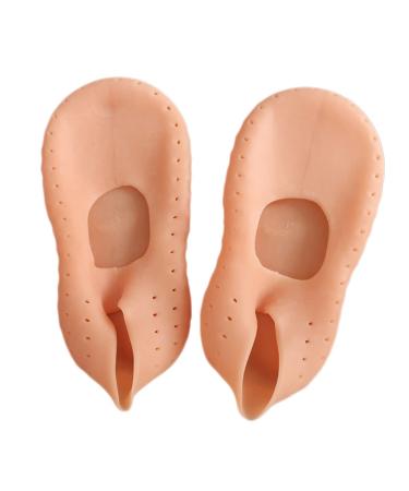 minkissy 2 Pairs Plantar Inserts Silicone Socks Foot Care Insoles for Plantar Spa Gel Socks Spa Moisture Socks Heel Socks for Cracked Heels Room Socks Elastic Heel Cover