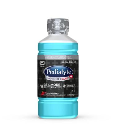 Pedialyte AdvancedCare Plus Electrolyte Drink, 1 Liter, with 33% More Electrolytes and has PreActiv Prebiotics, Berry Frost