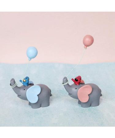 YeahiBaby Beautiful Resin Elephant Balloon and Heart Cake Topper or Small Dessert Decoration for Wedding Party Tables (Sky Blue) - Buy Online on SooperMarket.com