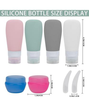 8-Piece Silicone Travel Bottles Set - Leak-Proof Reusable Containers with Transparent Bag for Shampoo Cream and Body Care (60ml) - Buy Online on SooperMarket.com