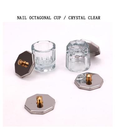 Nail Art Bowl Set - Crystal Glass with Stainless Steel Lid | 2pcs Nail Art Liquid Container & Tools for Perfect Nails - Buy Online on SooperMarket.com