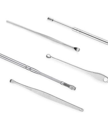 7pcs Earpick Wax Pickers Set - Steel Earwax Remover Tool for Ear Clean Care - C0N4 Ear Curette Spoon - Buy Online on SooperMarket.com