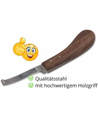 AMKA PRO Narrow Hoof Knife - Right Cutting Carbon Steel with Ergonomic Handle | Ideal for International Shipping - Buy Online on SooperMarket.com