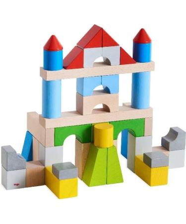 HABA 305162 Building Blocks - Large Colorful Set for Kids Age 1-8 43 Wooden Stones for Motor Skills Development - Buy Online on SooperMarket.com